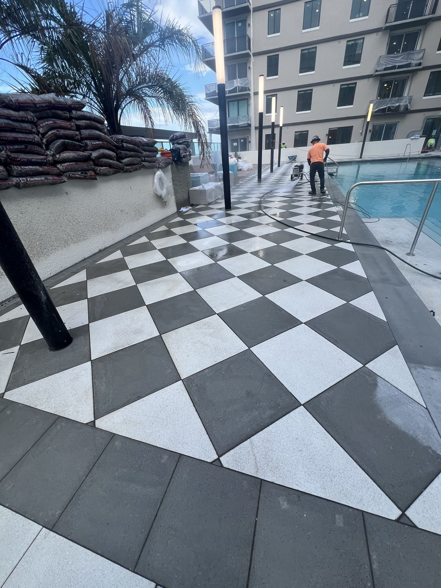 Commercial paver hardscape in Tampa Bay