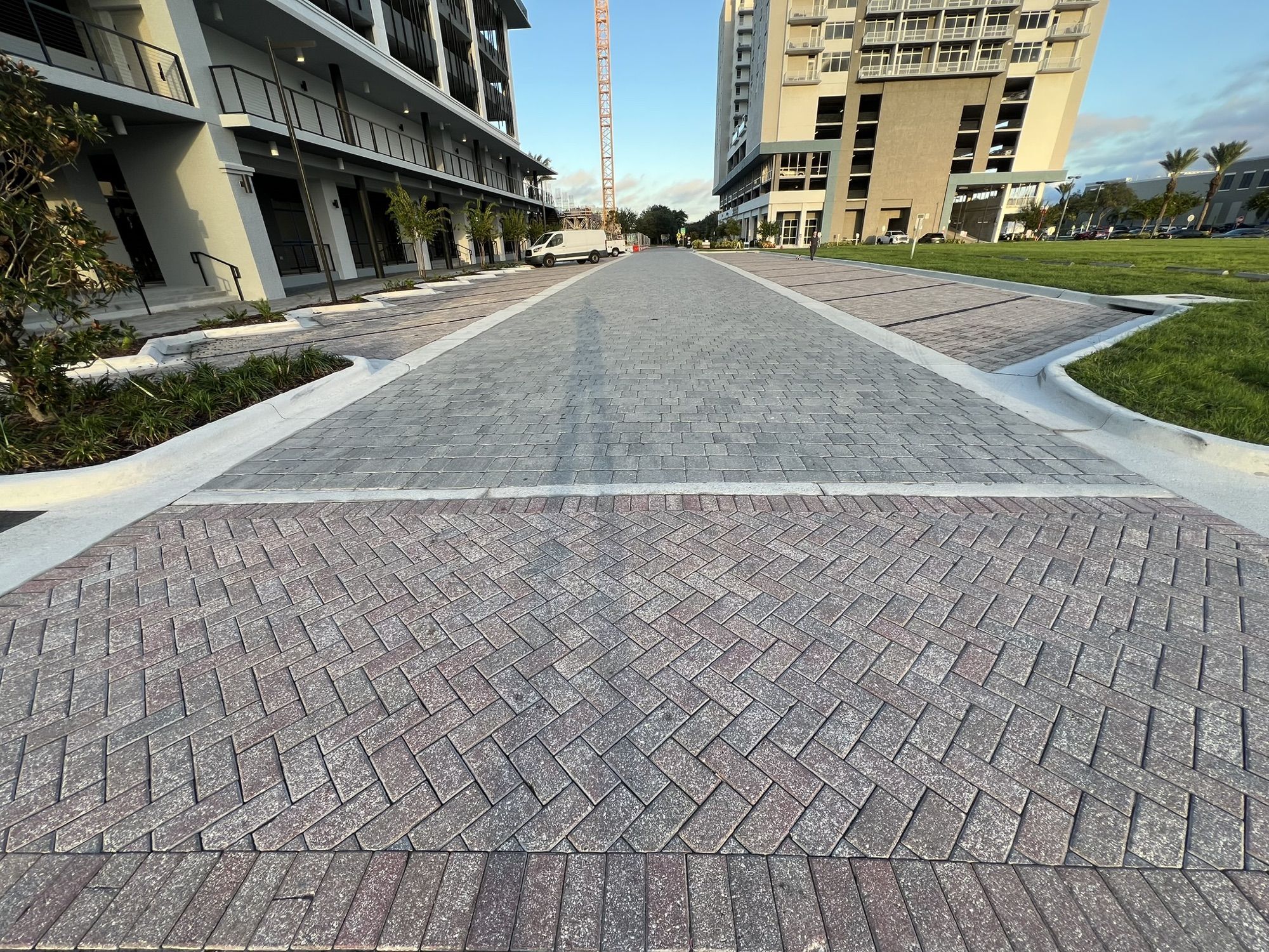 Commercial paver installation by Evolution Pro Pavers