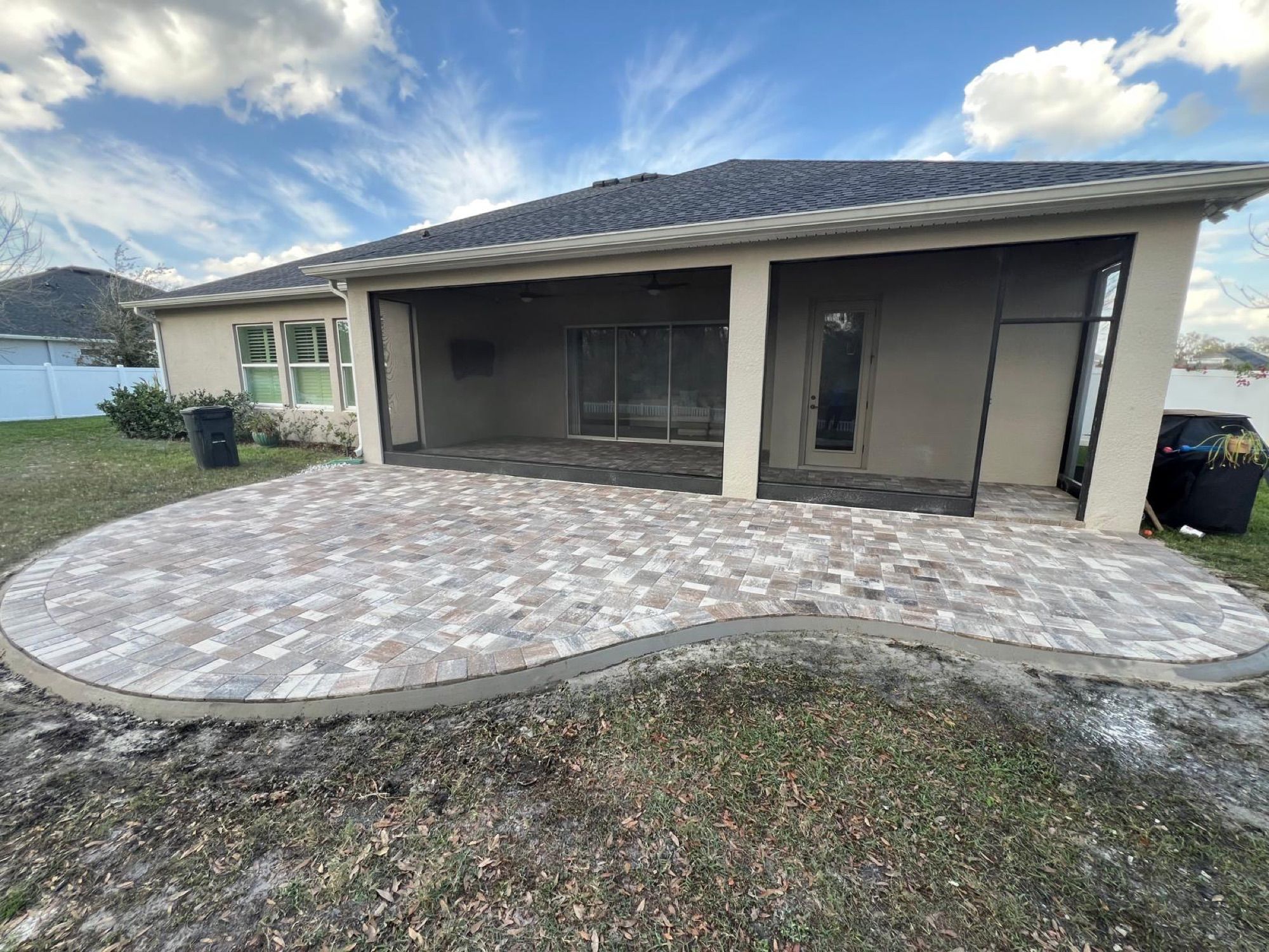 Custom patio paver installation in Tampa Bay